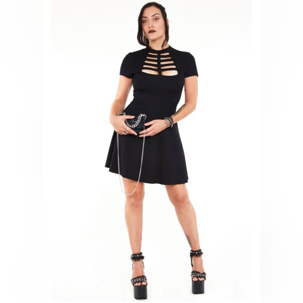 JAWBREAKER Caged Short Sleeve Dress sz L